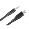 Kabel USB Type-C /  Mini Jack 3.5mm 1m płaski czarny z oplotem