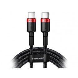BASEUS KABEL CAFULE PD USB-C - USB-C 2,0 M 5A CZERWONO-CZARNY 100W