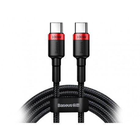 BASEUS KABEL CAFULE PD USB-C - USB-C 2,0 M 5A CZERWONO-CZARNY 100W