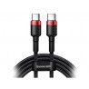 BASEUS KABEL CAFULE PD USB-C - USB-C 2,0 M 5A CZERWONO-CZARNY 100W