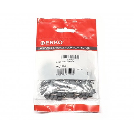 Końcówka kablowa rurkowa ERKO TV_0,75-8 konektor rurkowy płaski 100szt